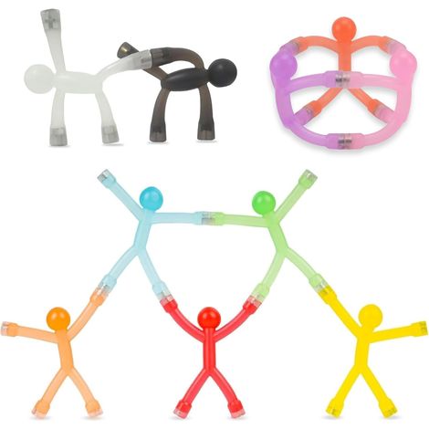 Mini-Magnetfiguren, Spielzeug, 10er-Set, durchscheinend, Kühlschrankmagnete, Männchen, Gummi, Magnet, Spielzeug, bunte humanoide Magnete für Kühlschrank, Büro, Küche