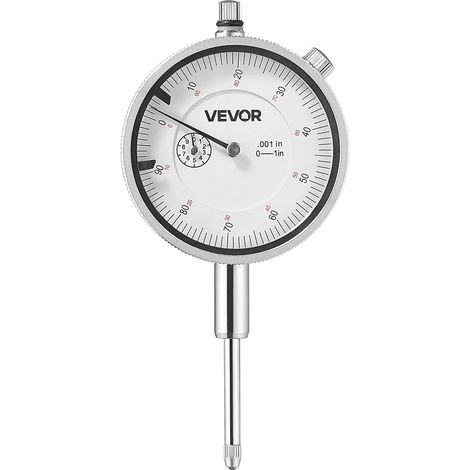 Indicateur de Test à Cadran Gradué en pouces, Précision 0,03 mm, Plage de Mesure de 0 à 25,4 mm, Comparateur à Grand Cadran Professionnel pour Mesure du Diamètre Intérieur, Détection Faux-rond (1/5)