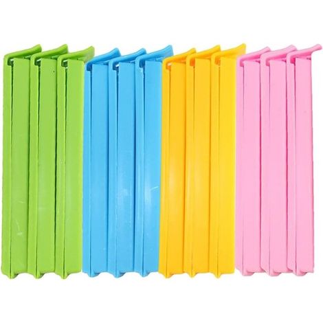 Pinzas de plástico para alimentos，Pinzas de plástico para alimentos，10,61,41,1 cm，12 piezas，plástico (1/5)