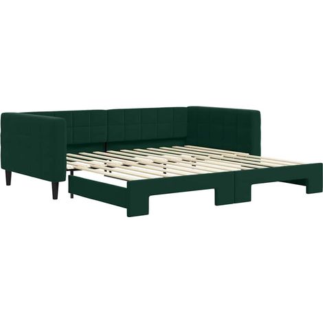 Maison Exclusive - Tagesbett Ausziehbar Dunkelgrün 100x200 cm Sam