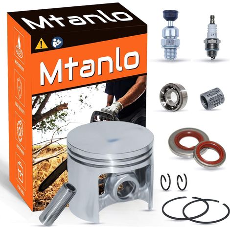 Kit de segments de piston de 47 mm avec palier de manivelle, joint d'huile, axe, segment, circlip, jeu de joints d'huile, jeu de roulements de manivelle, palier à aiguilles pour valve de décompression (1/5)