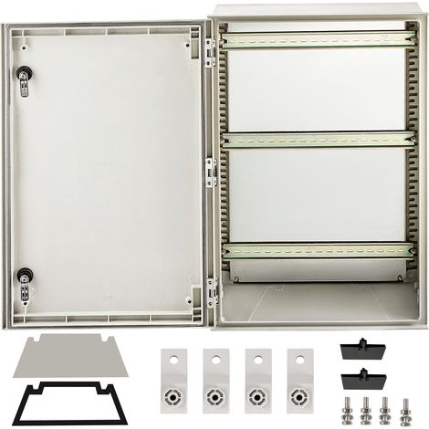 Mophorn Caja de Acero NEMA Caja Electrica de Fibra de Vidrio NEMA 4X de 60 x 40 x 23 cm IP66 a Prueba de Agua y Polvo Caja de Conexiones Electricas para Exteriores Interiores con Placa de Montaje