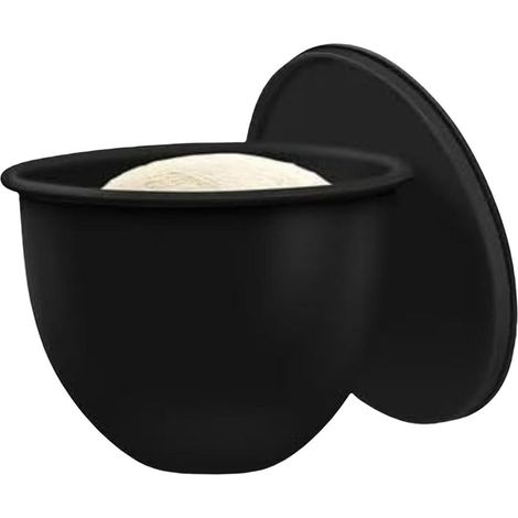 Bol mélangeur réutilisable en silicone, bol mélangeur en silicone avec couvercle, bol en silicone pour robot pâtissier - noir (1/5)
