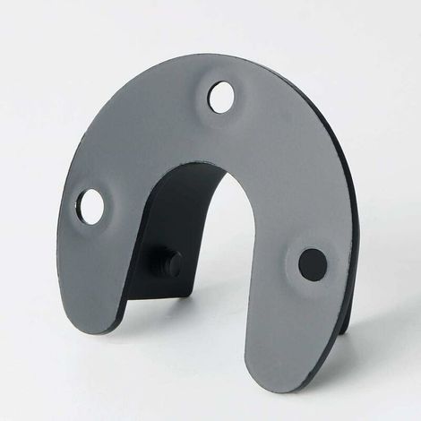 de Tringle à Rideaux Douilles en Forme de U Support Tringle Penderie Extrémité de Tige de Penderie pour Rideau ou Armoire, Noir Mat en Acier Inoxydable, 28 mm, 2 Pcs, EFL8001UB-2P (1/3)