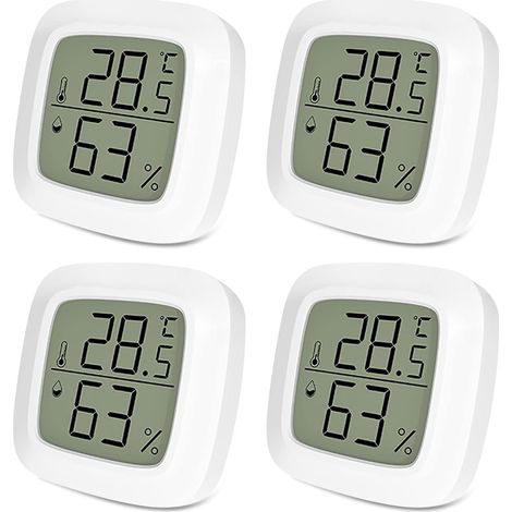 4 Thermomètre Hygromètre Numérique Thermomètre D'intérieur, avec caractéristiques : Table, Portable (1/5)