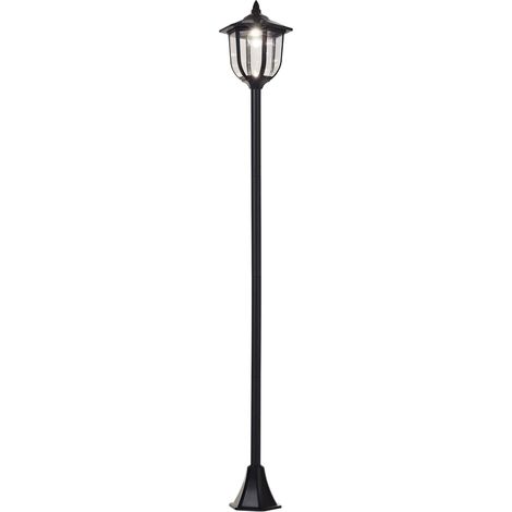 Solar-Außenlaterne, klassische LED-Stehlampe, 60 Lumen, schwarz, Höhe 177 cm, Breite 26 cm, Vintage-Design für Garten, Terrasse, Gehweg.
