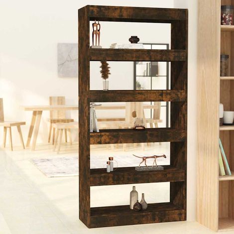 vidaXL Book Cabinet/Room Divider Smoked Oak 80x30x166 cm (1/5)