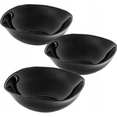 KADAX Schwarze Glasschale, 17,5x17,5cm Salatschale, Set Schale, mikrowellengeignete Müslischüssel, S