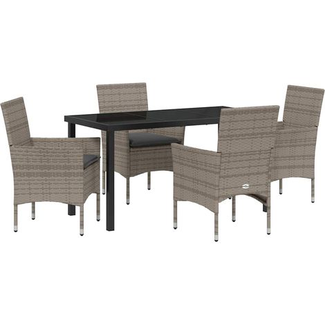 Maison Exclusive - Conjunto de Comedor de Jardín 5 pcs Gris ratán (1/5)