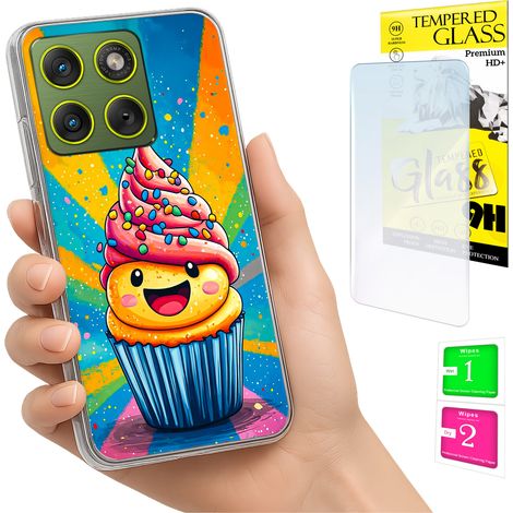 Custodia per Motorola Edge 70 con grafica torta e vetro (1/5)