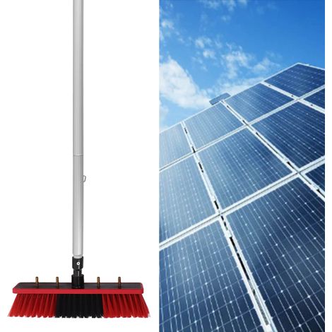 Kit de nettoyage solaire Tête de brosse lavée haute 5m 30cm avec brosse en carbone et 19 accessoires Sac de rangement rechargeable couleurs (1/5)