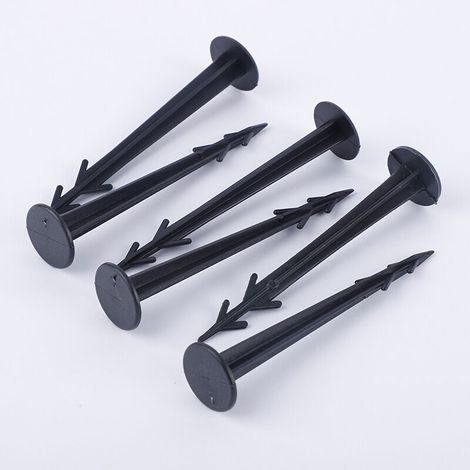 Lot de 100 Piquets d'ancrage en Plastique Noir 12 cm résistants aux UV (1/5)