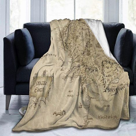 Couverture Carte de la Terre du Milieu Couverture Couverture en Velours Ultra Doux Couverture de lit lgre Couette Durable Home Decor Couverture Polair (1/5)