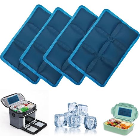Lot de 4 blocs réfrigérants pour sac isotherme, blocs réfrigérants pour sac isotherme, réutilisables pour l'école, le bureau, les pique-niques, le camping et les voyages (1/5)