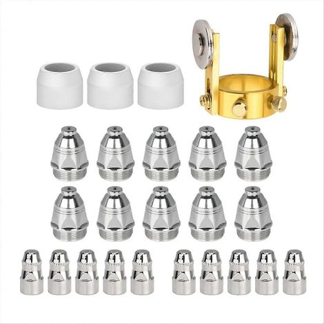 Verbrauchsmaterialien für P80 Plasmaschneidbrenner, 24 Stück 1,5 mm Schneidbrennerdüsen-Elektroden-Sets, für BTC80 (1/5)