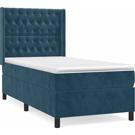 Maison Exclusive - Boxspringbett mit Matratze Dunkelblau 80x200 c (1/5)