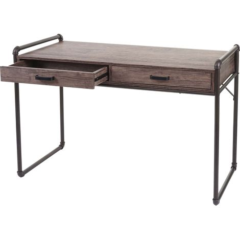 Scrivania ufficio computer HHG-049 MDF con cassetti 60x120x75cm rovere marrone