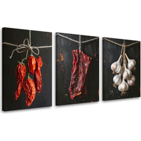 Set de tableaux sur toile  Tomates viande ail 3 x 30x45 (1/4)