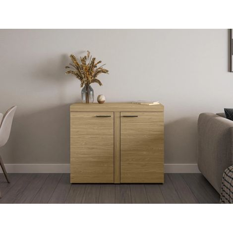 AX LIVING Schmal Kommode Spacoro 2T – Eleganz für Ihr Zuhause, Geölte Eiche