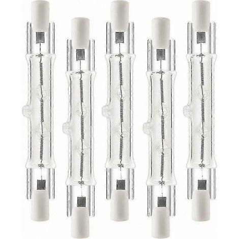 Lot de 5 ampoules halogènes R7 de 118 mm, 300 W, 230 V, à intensité variable, pour applications de construction. (1/5)