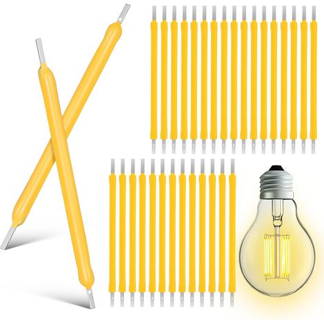 100pcs Filament LED Rigide 2700k Lumière Chaude 3v 38mm 120ma pour Lampe à LED Solide et Résistant aux Chocs (1/5)