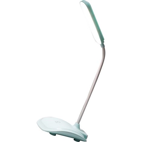 Berührungsempfindliche LED-Schreibtischlampe, drei Farbtemperatureinstellungen, dimmbar, USB-Ladefunktion, Cyan-Farbe (1/5)