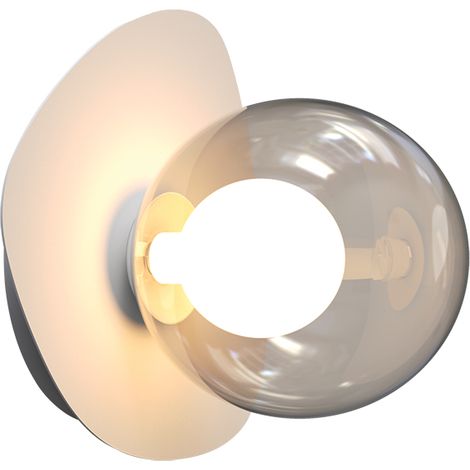 Applique Murale Intérieure D205 Pour Ampoule LED G9 Blanc Sablé et Verre Fumé ZAMBELIS 2579