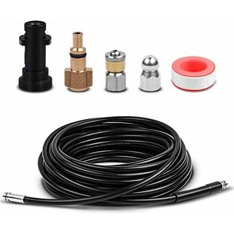 15M High Pressure Flexible Drain Cleaning Hose Kit with Adapter Suitable for Kärcher K2 K3 K4 K5 K6 K7 (1/5)