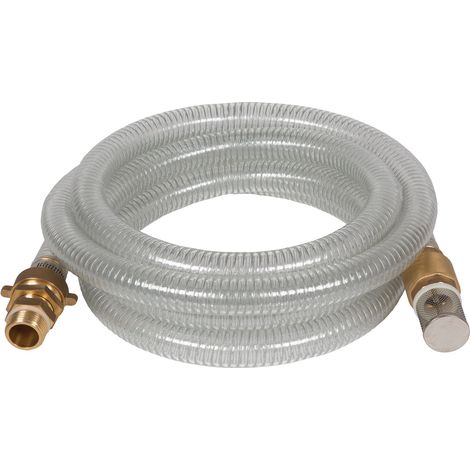 Einhell Tuyau d'aspiration translucide 4 mètres avec embout laiton