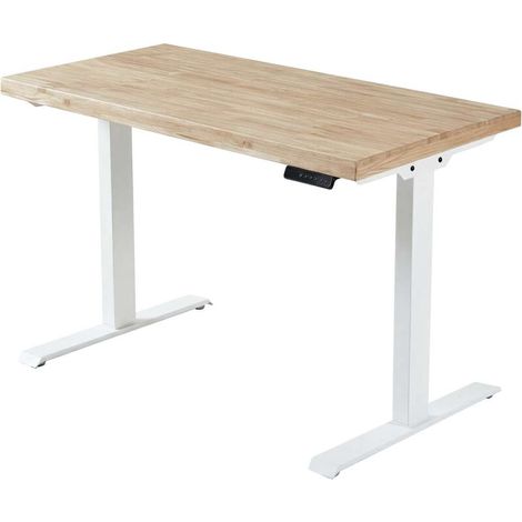 Mesa estudio STAND-140 elevable y motorizada acabado roble nordish/blanco, 76/126cm(alto) 140cm(ancho) 70cm(fondo) (1/4)