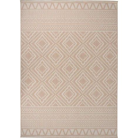 vidaXL Alfombra de exterior de tejido plano rayas marrones 120x170 cm (1/5)