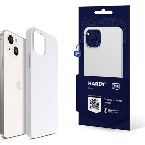 Funda MagCase de silicona resistente 3mk para Apple iPhone 14 Plus, color blanco. (1/5)