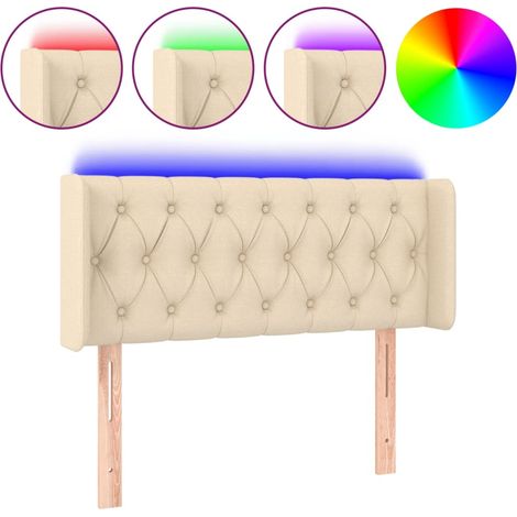 Maison Exclusive - Testiera a LED Crema 93x16x78/88 cm in Tessuto (1/5)