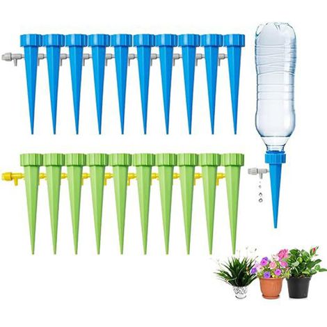 Piquets arrosage automatique plantes lot 20 – Inserts pots arrosage auto – Vanne contrôle réglable – Plantes pot intérieur/extérieur (1/5)