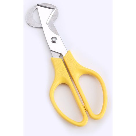 2 pièces en acier inoxydable ciseaux à oeufs de caille coupe-oeufs d'oiseau coupe-oeufs coupe-oeufs de caille ciseaux de cuisine 147cm jaune