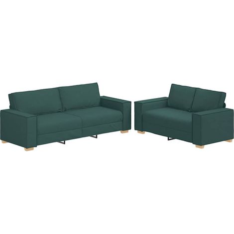 Maison Exclusive - Set di Divani 2 pz con Cuscini Verde scuro in Tessuto