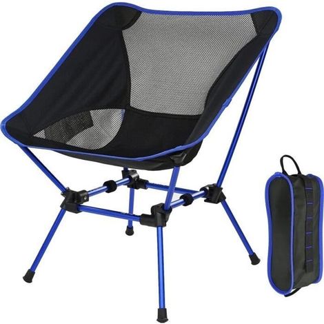 (Bleu Foncé)Chaise de Camping Pliante en Plein Air,Siège Pliable Portable Léger avec Sac de Transport pour Pique-Nique Pêche Camping(Bleu Foncé) (1/4)