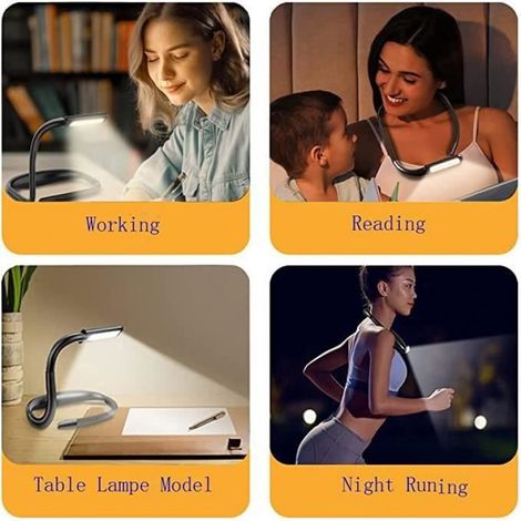 Lampe de Lecture - - Rechargeable - 3 Couleurs - Luminosité Réglable - Design Contemporain (1/4)