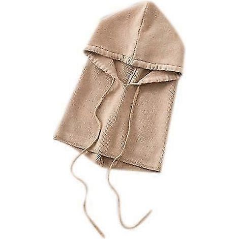 Warmer Kapuzenschal, gestrickter Kapuzenschal, Hijab für den Winter-Khaki