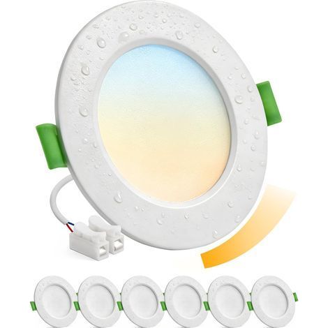 Lot de 6 Spot Encastrable, Dimmable 10-100%, LED 5W IP44, Pour Salle De Bain Cuisine (1/5)