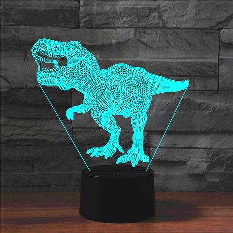 Veilleuse de Dinosaure, Cadeaux de Lampe de Dinosaure 3D avec 16 Changements de Couleur et Télécommande, Cadeaux pour Enfants de 3 4 5 6 Ans et plus, Lampe de Chevet