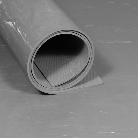 Alfombra de goma en rollo - Aspecto mármol Gris 2,5 mm - Ancho 120 cm (1/2)