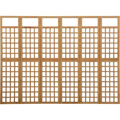vidaXL Raumtrennwand mit 6 Paneelen/Fichtenholz-Gitter