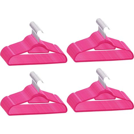 Cintres antidérapants 100 pcs Rose Velours CFW139623 (1/5)