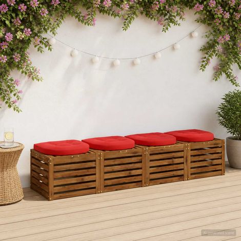 vidaXL 4-Piece Seat Cushions 4 pcs 100% Polyester Red 40 x 40 x 5 cm (1/5)
