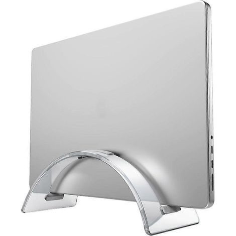 Support vertical moderne en acrylique pour ordinateur portable, étagère robuste, support latéral pour ordinateur portable. (1/4)