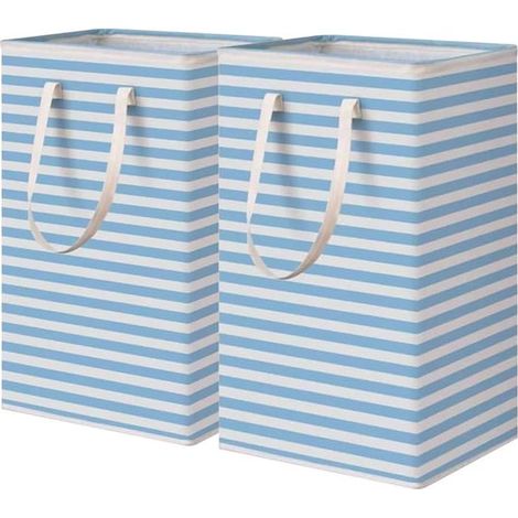 Cesto de ropa independiente - 75 litros - Cesto de ropa grande y plegable - con asa - azul - paquete de 2 (1/5)