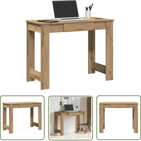 vidaXL Bureau chêne artisanal 100x45x75 cm bois d'ingénierie (1/5)