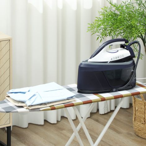 Centro de Planchado 2800W 100 g/min Función ECO Suela de Cerámica Doble Capa Antical Depósito Extraíble 2 L Azul