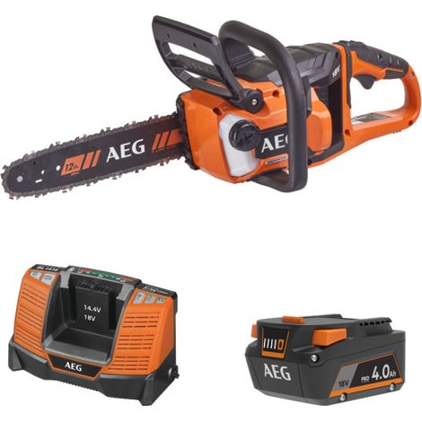 Pack AEG 18V - Tronçonneuse Brushless - Batterie 4.0 Ah - Chargeur (1/5)